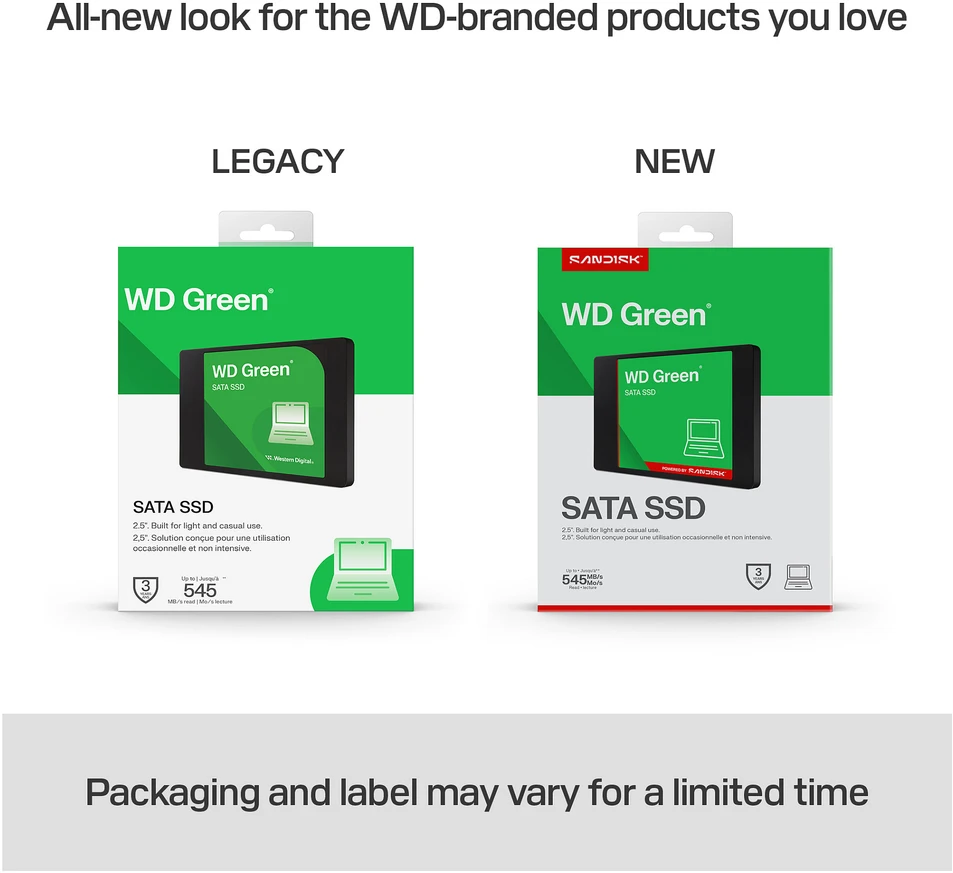 Western Digital Žalias WD ™ SATA SSD 2,5"/7 mm POWERED BY SANDISK 2 TB