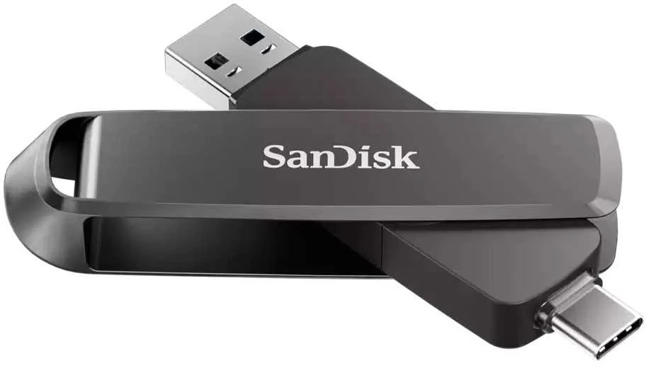 „SanDisk Extreme PRO Dual Drive 1TB“, metalinis dvigubas diskas, 1000/900 MB/s, USB C + A tipo