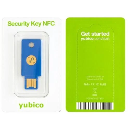 Yubico Security Key NFC pakuotė su instrukcija