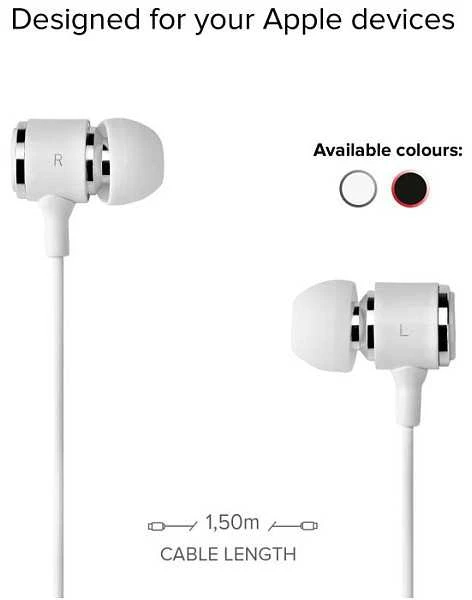 Ausinės SBS Studio Mix 100 In-Ear Lightning MFi baltas