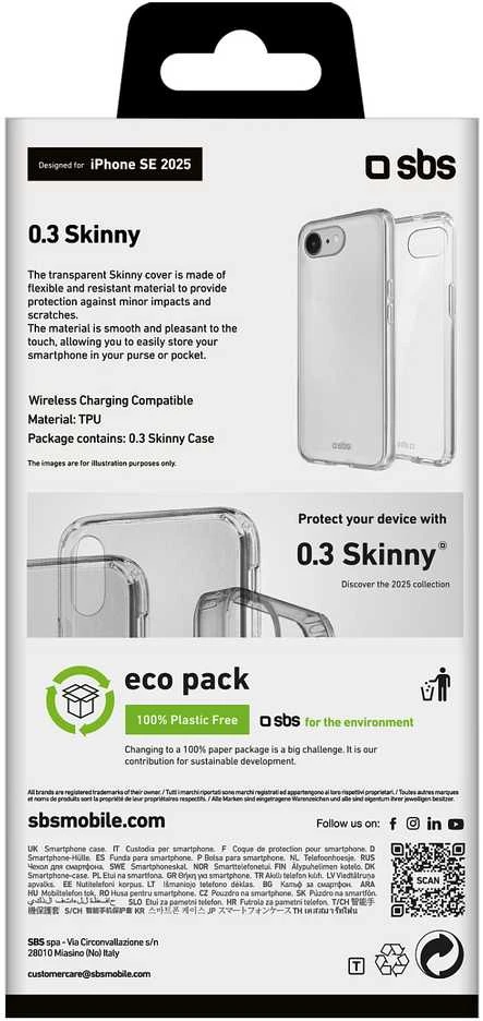SBS Skinny Cover for iPhone 16e / 17e - Transparent