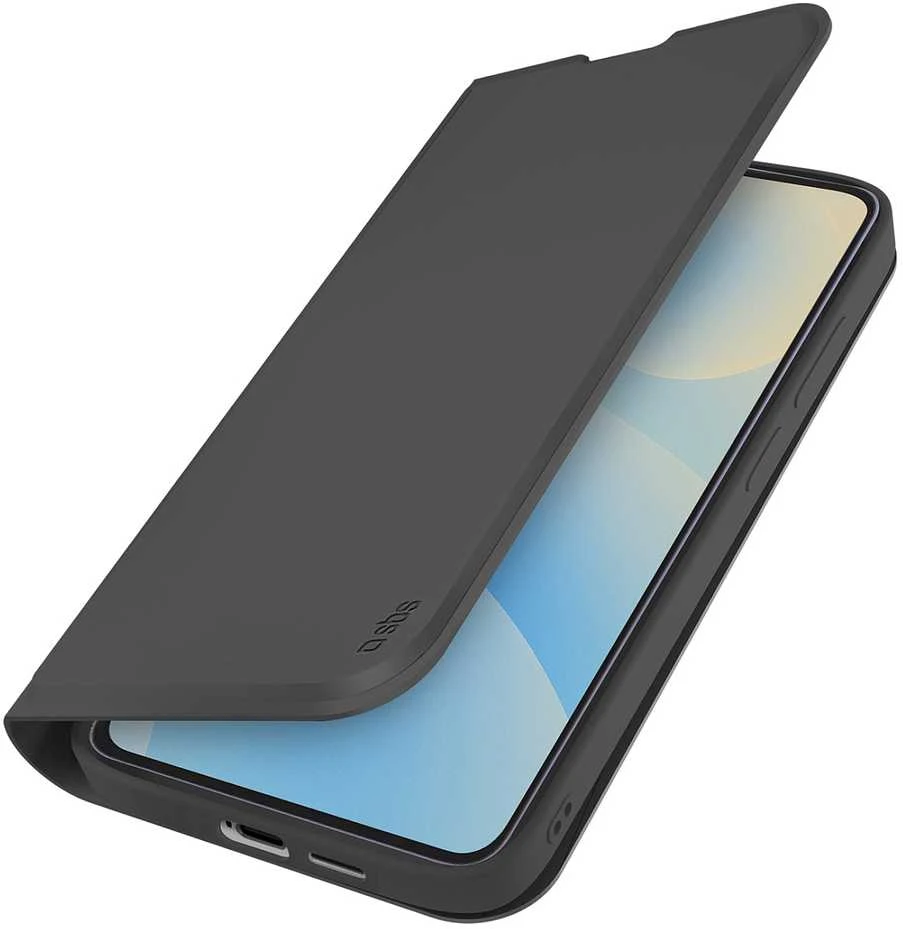 SBS piniginės formos lygus dėklas, skirtas „Samsung S26 Plus“ su atlenkimu – juodas
