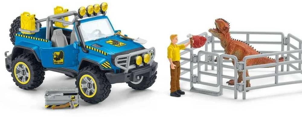 Schleich Figūrėlė su visureigiu ir dinozauru 41464