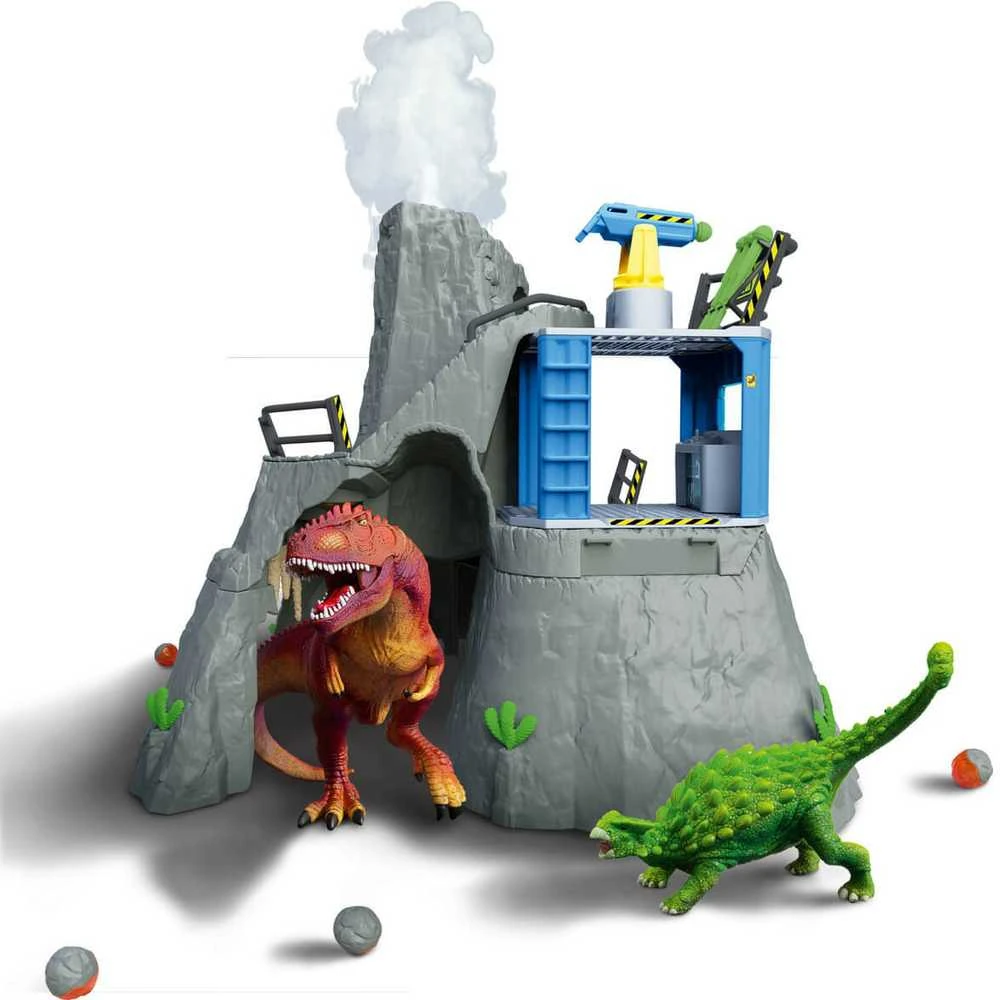 Žaislų rinkinys - Schleich Dinosaurus Didžioji ugnikalnio ekspedicija (dinozaurų figūrėlės, ugnikalnis)