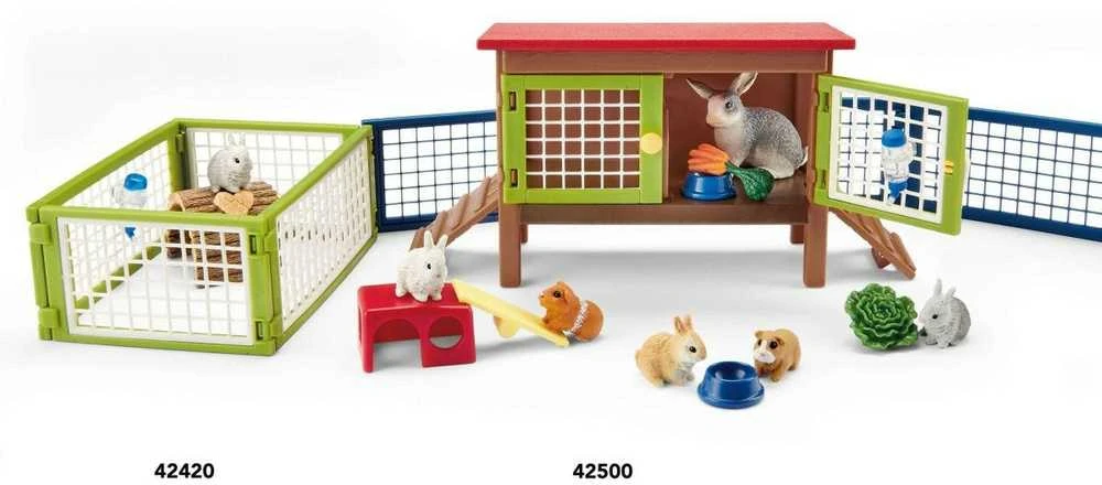 SCHLEICH „Naminiai gyvūnai“ Rinkinys - Triušių ir jūrų kiaulyčių gardas