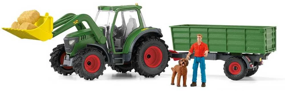 SCHLEICH FARM WORLD Traktorius su priekaba