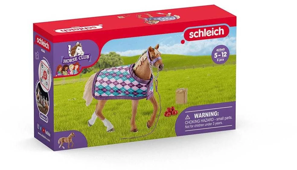 Schleich Horse Club 42360 Anglų Thoroghbred su antklode