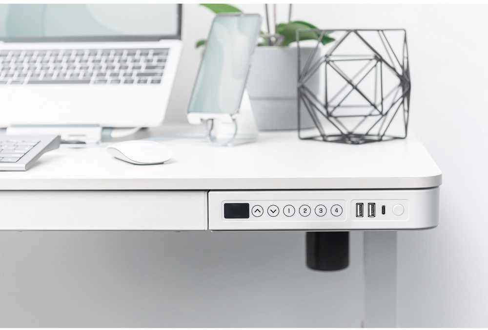 „Digitus“ elektrinis reguliuojamo aukščio stalas | 72 - 121 cm | Maksimalus krovinio svoris 50 kg | Metalas | Baltas