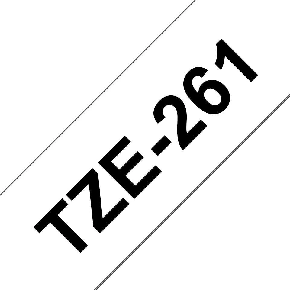 Brother | TZe-261 Laminated Tape | Juodas on Baltas | TZe | 8 m | 3.6 cm