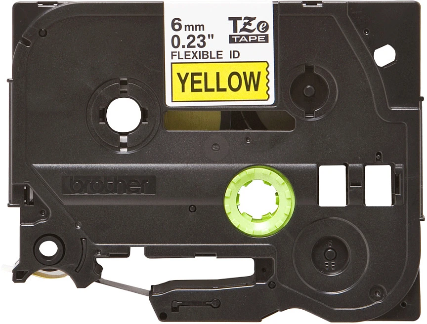 Brother | TZe-FX611 Flexible ID Laminated Tape | Juodas on Geltona | TZe | 8 m | 6 cm