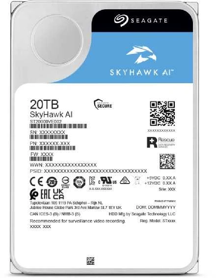 SEAGATE stebėjimo vaizdo optimizuotas AI Skyhawk 16TB HDD SATA 6Gb/s 512MB talpykla 3,5 colio CMR Helium