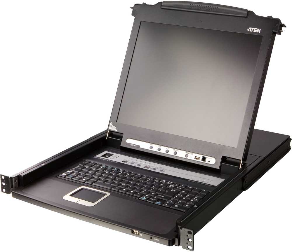 Šakotuvas Secomp Konsolė KVM Aten Przełącznik KVM LCD ATEN CL5708M, USB-PS/2, VGA, 8 portów, układ niemiecki
