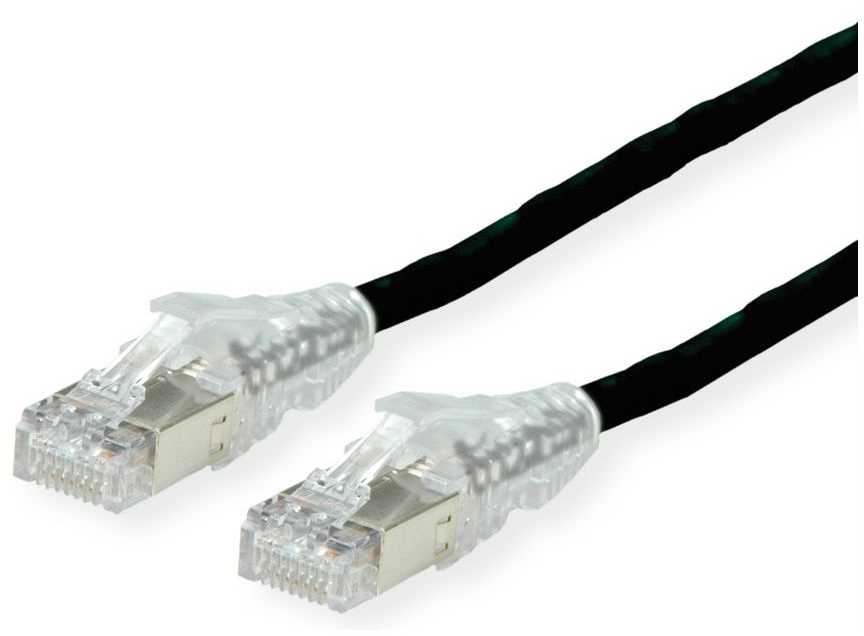 SECOMP DTWYLER Kabelis krosowy Cat.6A (Class EA) S/FTP, CU 7702 flex LSOH, AMP v2, juoda, 5 m