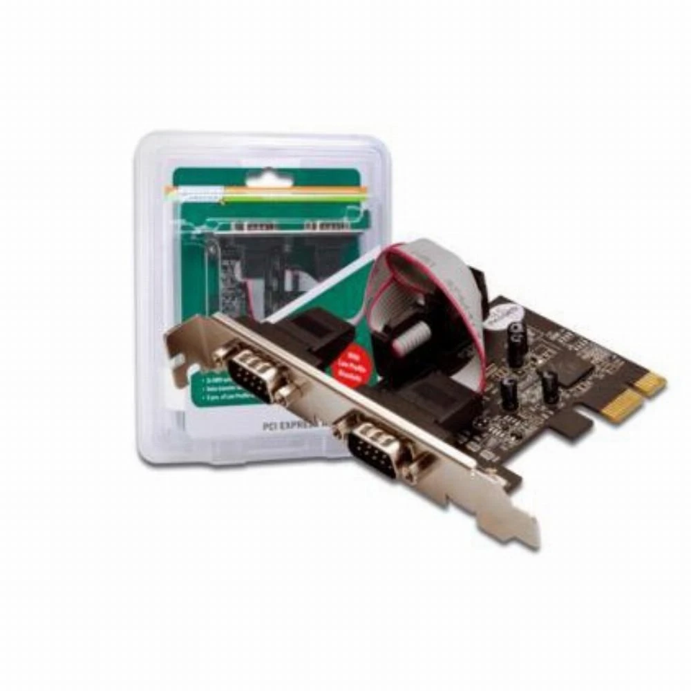 Assmann Electronic DIGITUS PCIexpress kortelė 2xserial DB9 MCS9901 mikroschemų rinkinys su 2 LP laikikliu