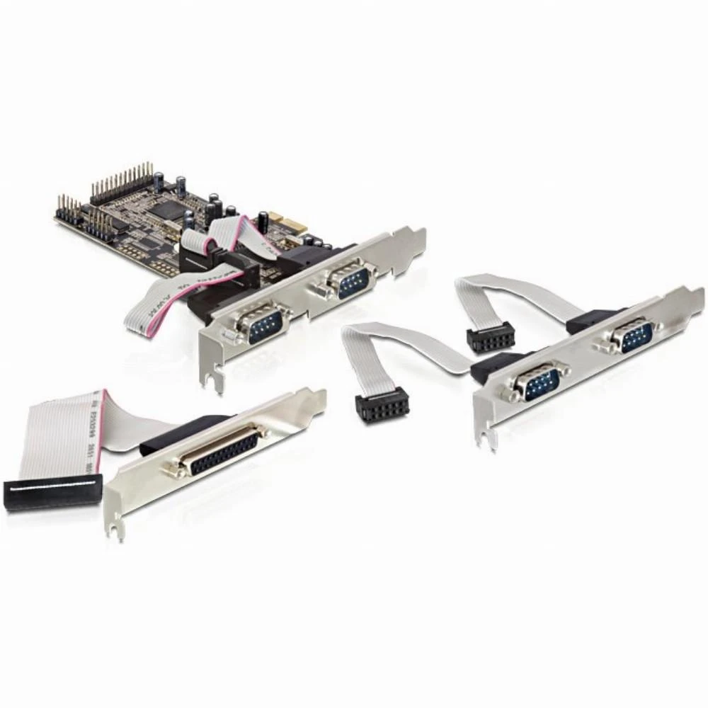 Kontroler Delock PCIe x1 - 4x RS-232 DB9 + LPT DB25 (89177)