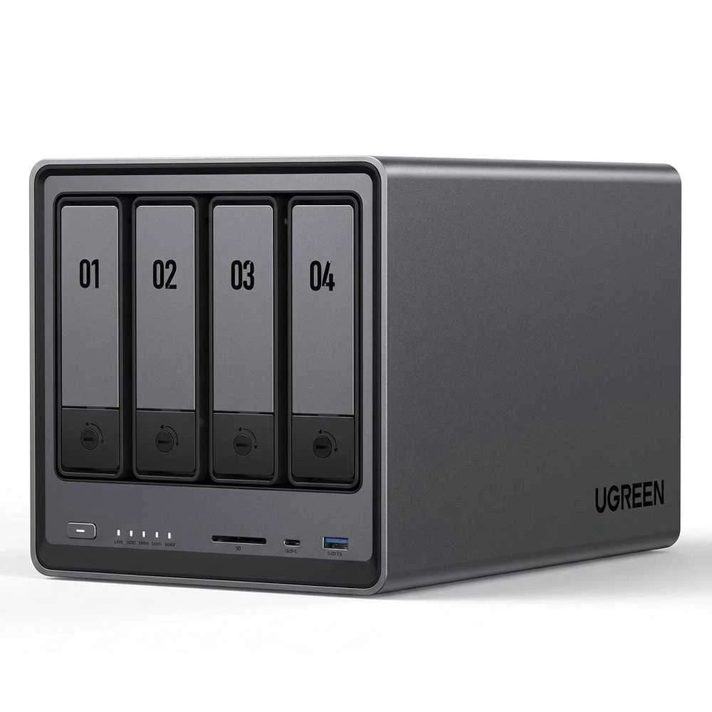 Serveris UGREEN NASync DXP4800 Plus 4 skyrių NAS 0/4 SATA, 0/2 M.2 SSD, 1 x 10 GbE + 1 x 2,5 GbE, 8 GB RAM