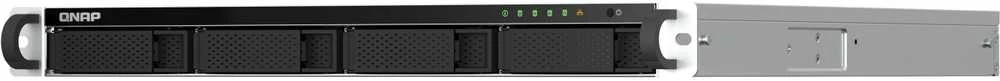 Serveris QNAP TS-464U-RP NAS Rack (1U) Intel® Celeron® N5095 8 GB DDR4 0 TB QNAP Turbo System Aliuminio, Juodas