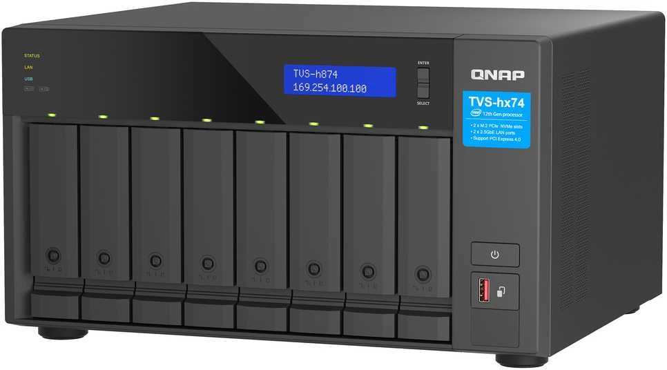 Serveris QNAP TVS-h874 NAS Tower Intel® CoreTM i7 32 GB DDR4 0 TB QuTS Hero Juodas