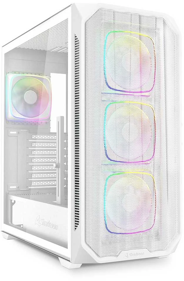 Sharkoon AK5M RGB, Tower tipo korpusas - baltas, grūdintas stiklas