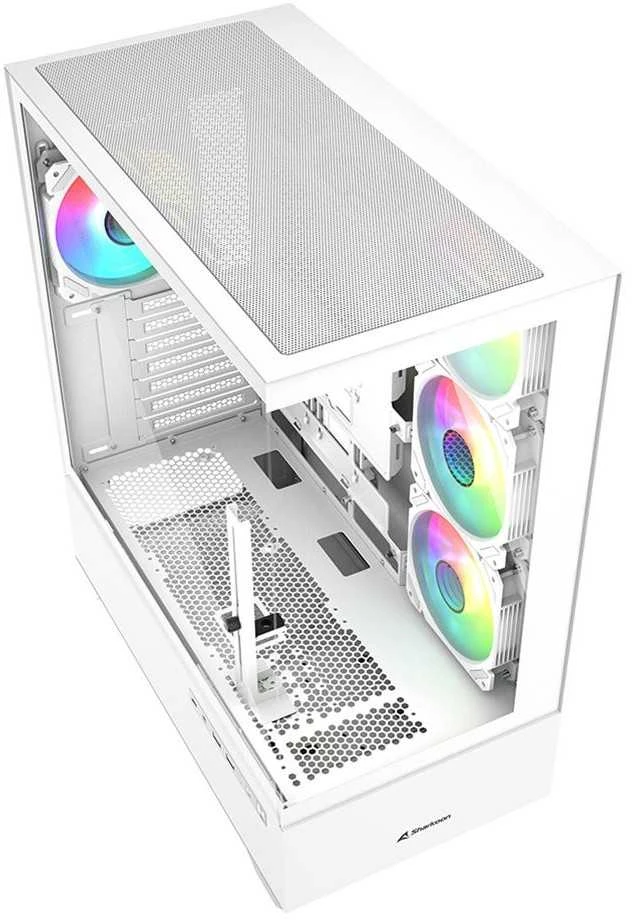 Sharkoon AK6 RGB ATX 1xGlas Baltas