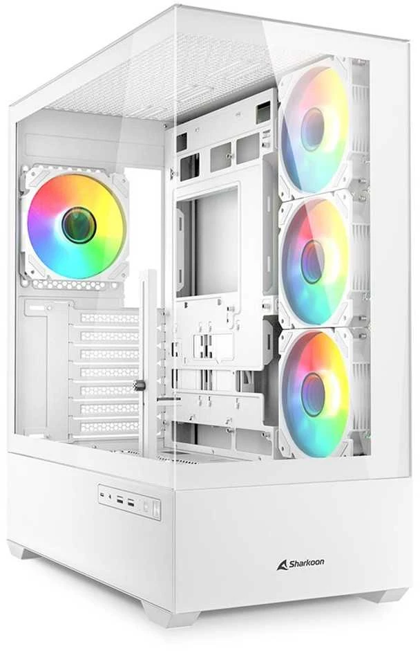 Sharkoon AK6 RGB ATX 1xGlas Baltas