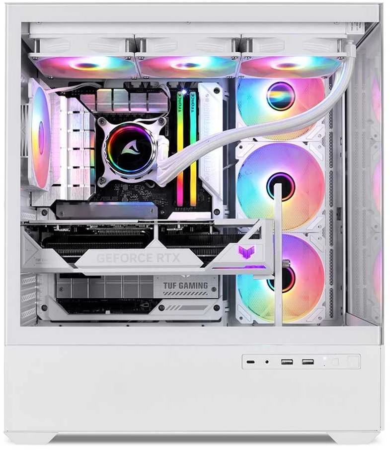 Sharkoon AK6 RGB ATX 1xGlas Baltas
