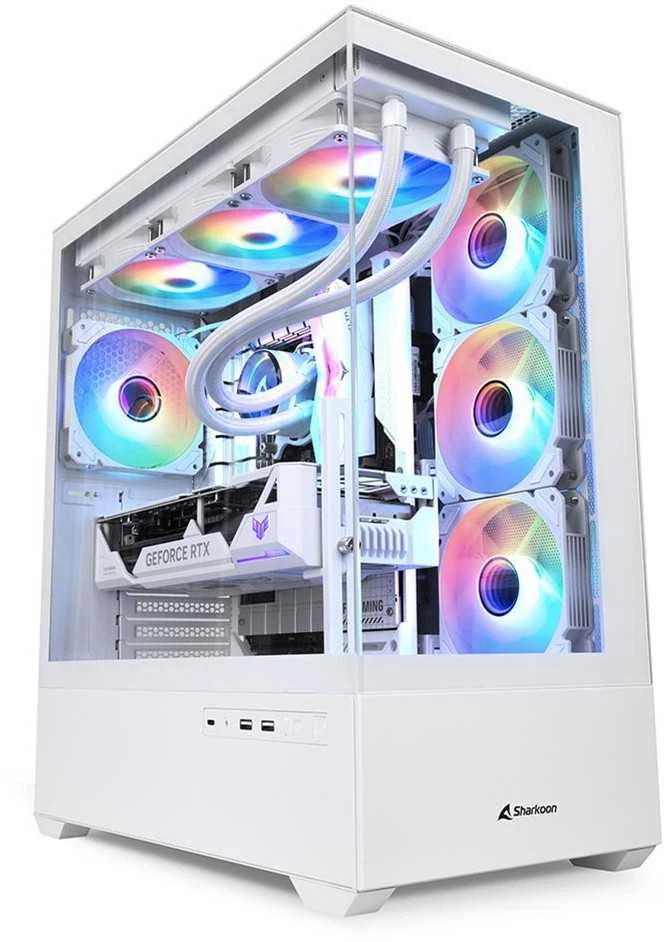 Sharkoon AK6 RGB ATX 1xGlas Baltas