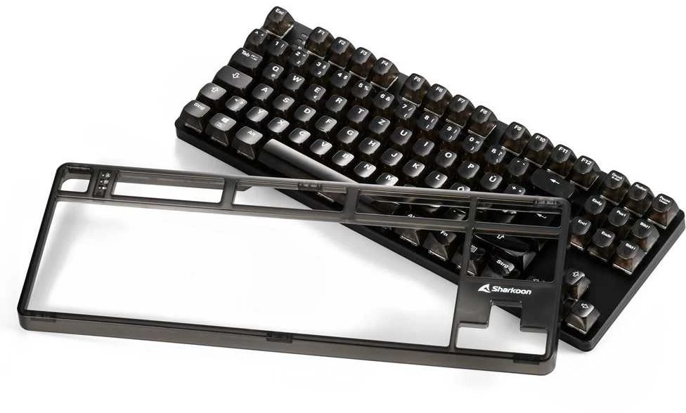 Sharkoon Crystal Shark, Gaming-klaviatūra - juodas, DE-išdėstymas, KTT