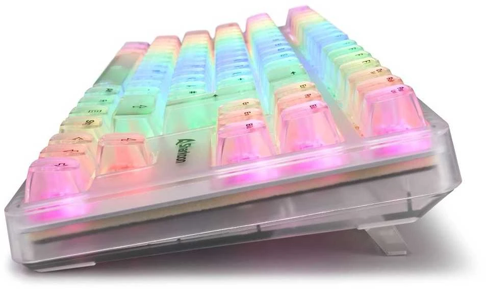 Sharkoon Crystal Shark, Gaming-klaviatūra - baltas, DE-išdėstymas, KTT