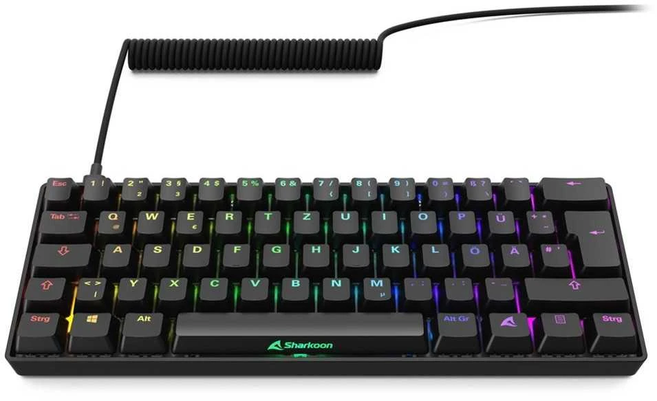 Sharkoon SKILLER SGK50 S4 Gen2, Gaming-klaviatūra - juodas, DE-išdėstymas, Gateron Geltona