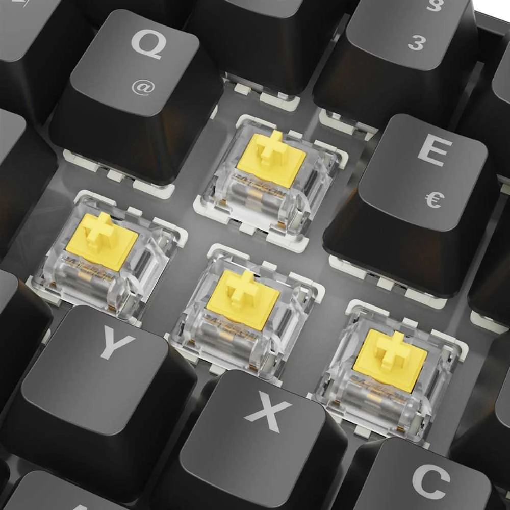 Sharkoon SKILLER SGK50 S4 Gen2, Gaming-klaviatūra - juodas, DE-išdėstymas, Gateron Geltona