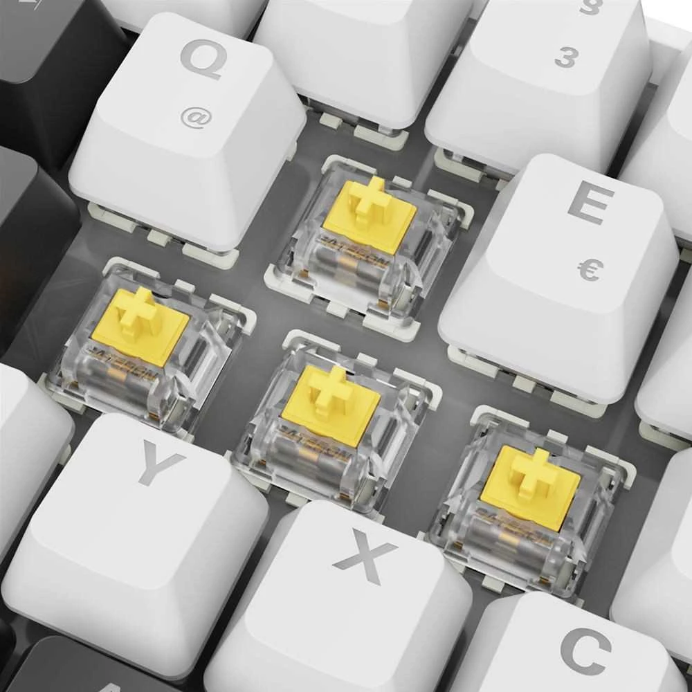 Sharkoon SKILLER SGK50 S4 Gen2, Gaming-klaviatūra - baltas, DE-išdėstymas, Gateron Geltona