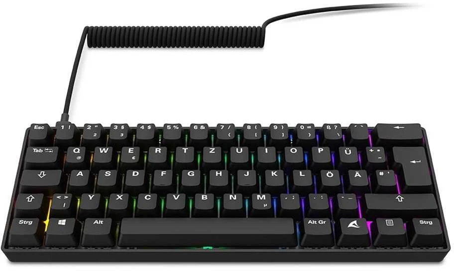 Sharkoon SKILLER SGK50 S4 Gen2 PBT, Gaming-klaviatūra - juodas, DE-išdėstymas, Gateron G Pro 3.0 Geltona