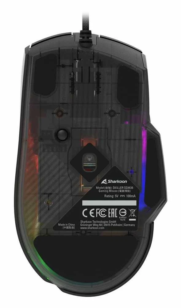 Sharkoon Pelė Shark SGM35 Optisch 6 mygtukai 6.400 DPI schw