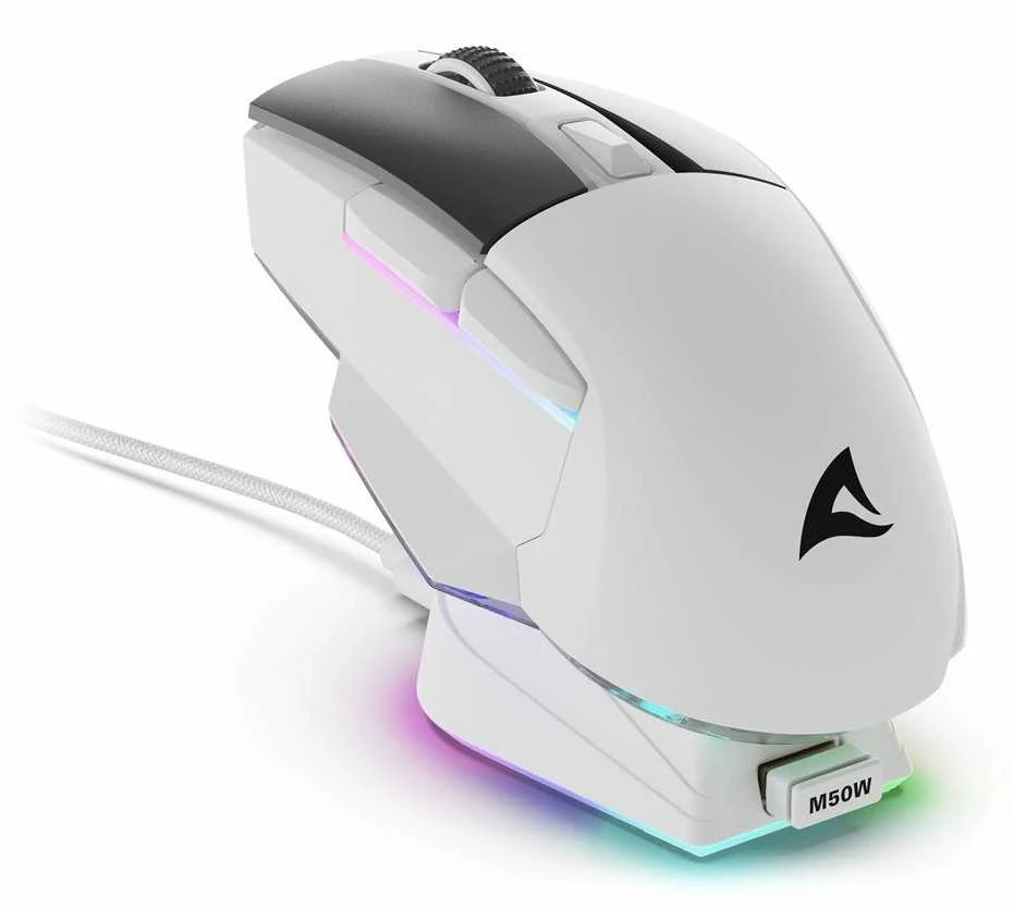 Sharkoon Pelė Shark SGM50W Optisch 6 mygtukai 6.400 DPI wei