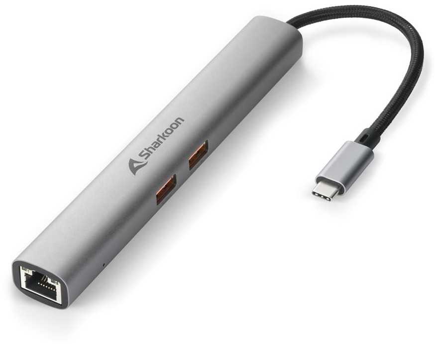 USB šakotuvas Sharkoon Sharkoon OfficePal Combo adapteris, prijungimo stotelė (pilka)