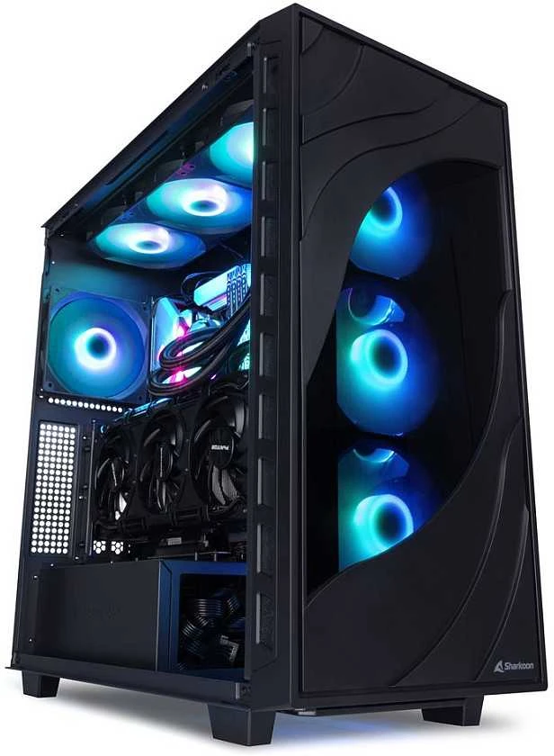 Sharkoon Rebel C80G RGB ATX 1xGlas Juodas