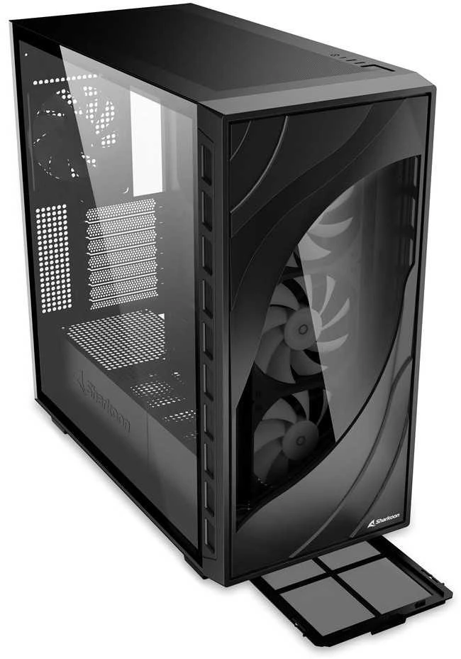 Sharkoon Rebel C80G RGB ATX 1xGlas Juodas