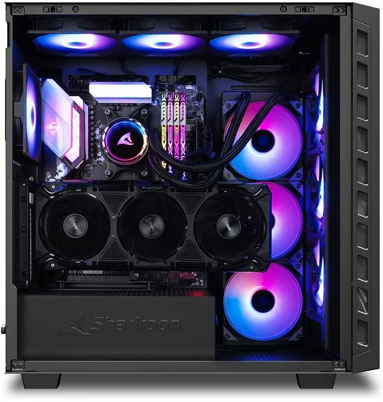 Sharkoon Rebel C80G RGB ATX 1xGlas Juodas