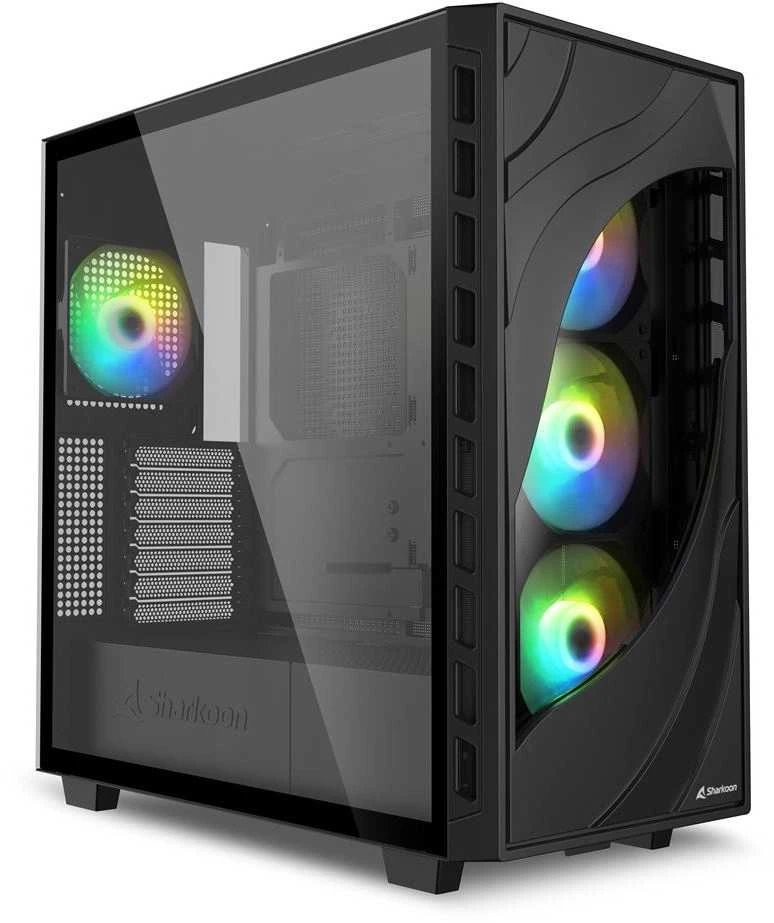 Sharkoon Rebel C80G RGB ATX 1xGlas Juodas