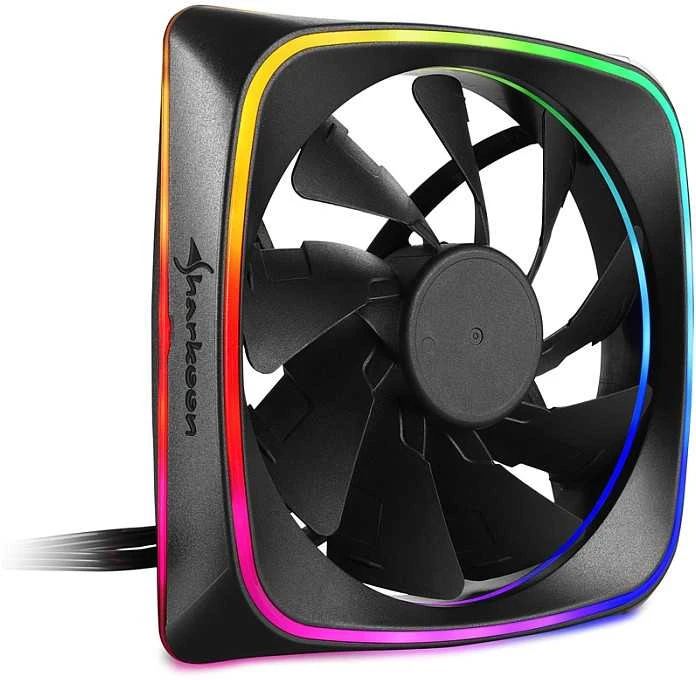 Sharkoon RGB SHARK Apšvietimas, Ventiliatorius, 12 cm, 1000 RPM, 15.2 dB, 56 m³/h, Juodas