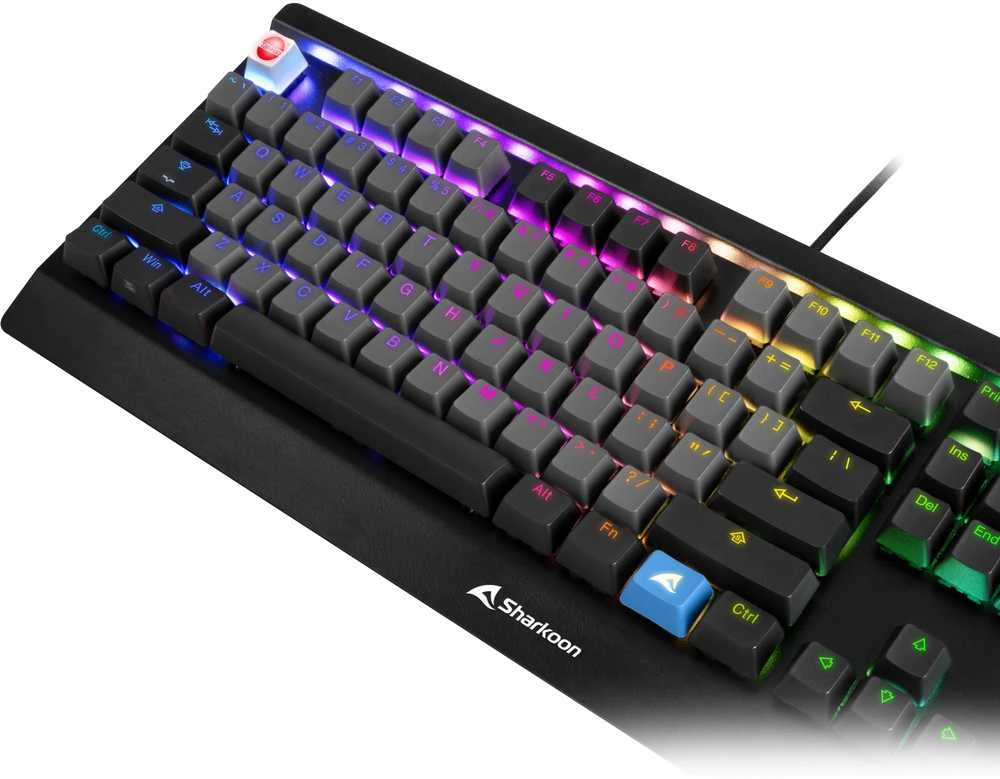 Klaviatūra Keychron Sharkoon SKILLER SAC20, keycap (juoda, 115 vienetų, ISO išdėstymas (DE))