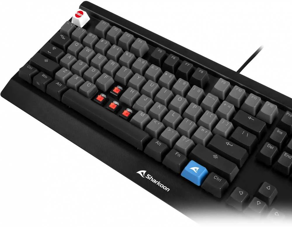 Klaviatūra Keychron Sharkoon SKILLER SAC20, keycap (juoda, 115 vienetų, ISO išdėstymas (DE))