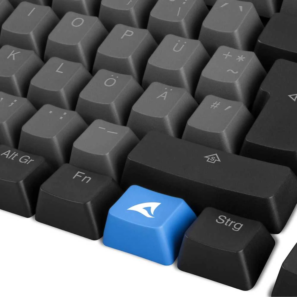 Klaviatūra Keychron Sharkoon SKILLER SAC20, keycap (juoda, 115 vienetų, ISO išdėstymas (DE))