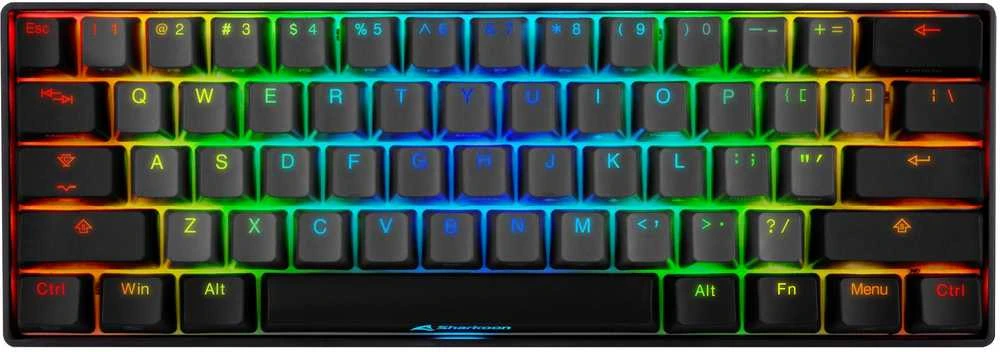 Klaviatūra Sharkoon Keychron Rykliai DAUGIAU SAC20 S4, keycap (juoda, 62 vienetų, ANSI išdėstymas (US), SKILLER SGK50 S4)