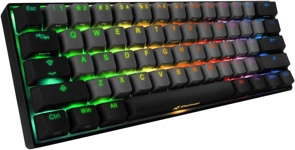 Klaviatūra Sharkoon Keychron Rykliai DAUGIAU SAC20 S4, keycap (juoda, 62 vienetų, ANSI išdėstymas (US), SKILLER SGK50 S4)