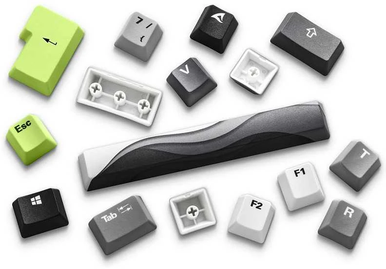 Klaviatūra Sharkoon SKILLER SGK50 S3 Design Bundle D5 (grau/neon-grn)