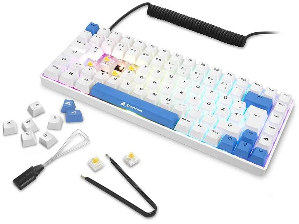 Klaviatūra Sharkoon SKILLER SGK50 S3 PBT Baltas