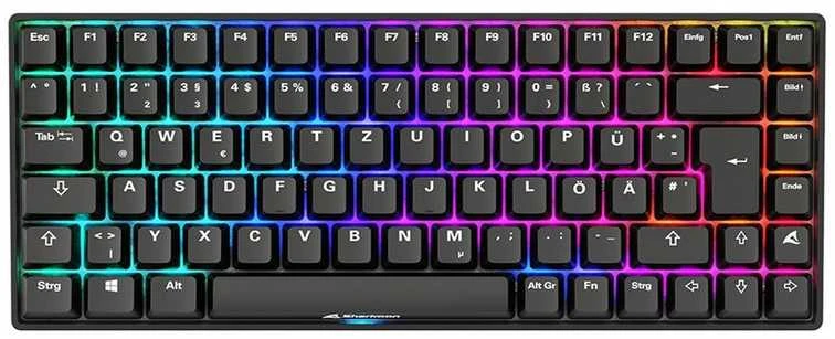 Sharkoon SKILLER SGK50 S3 PBT, Gaming-klaviatūra - juodas, DE-išdėstymas, Gateron G Pro 3.0 Geltona