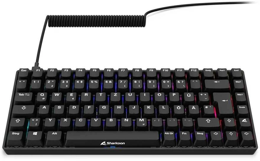 Sharkoon SKILLER SGK50 S3 PBT, Gaming-klaviatūra - juodas, DE-išdėstymas, Gateron G Pro 3.0 Geltona